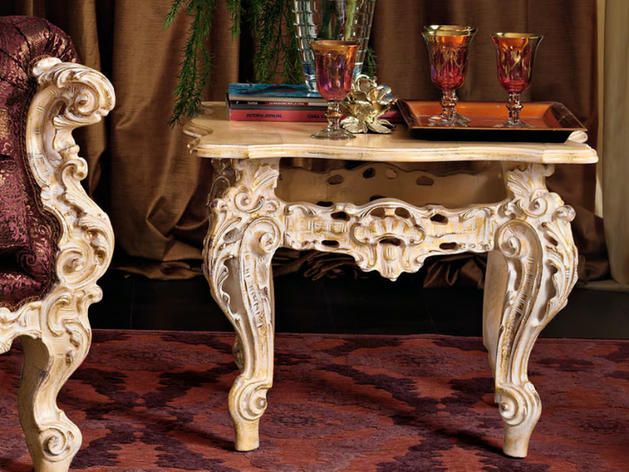 11620 - Low square solid wood coffee table _ Modenese Luxury Interiors